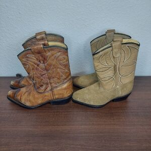 Vintage Texas Western Toodler  Leather Cowboy Boots‎ Size 4D/5.5D